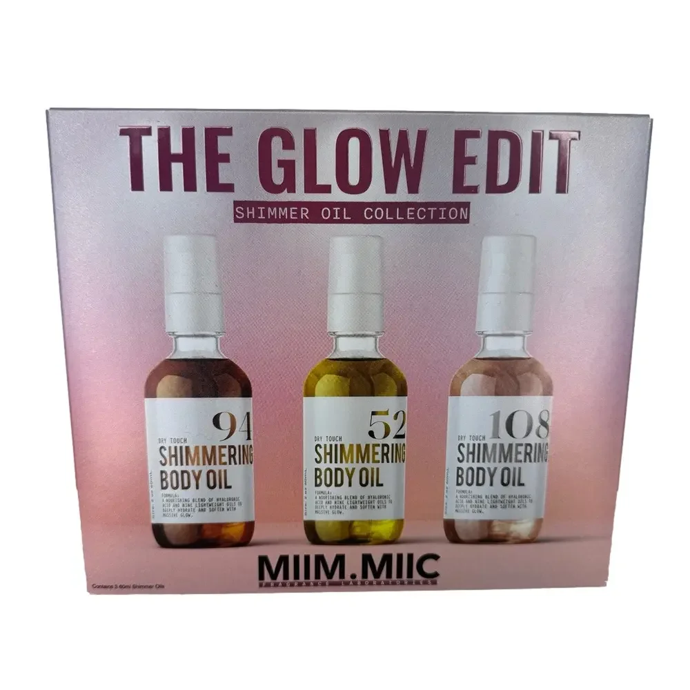 MIIM MIIC The Glow Edit Shimmer Body Oil Vanilla Strawberry 94, 52, 108 3x 2 oz